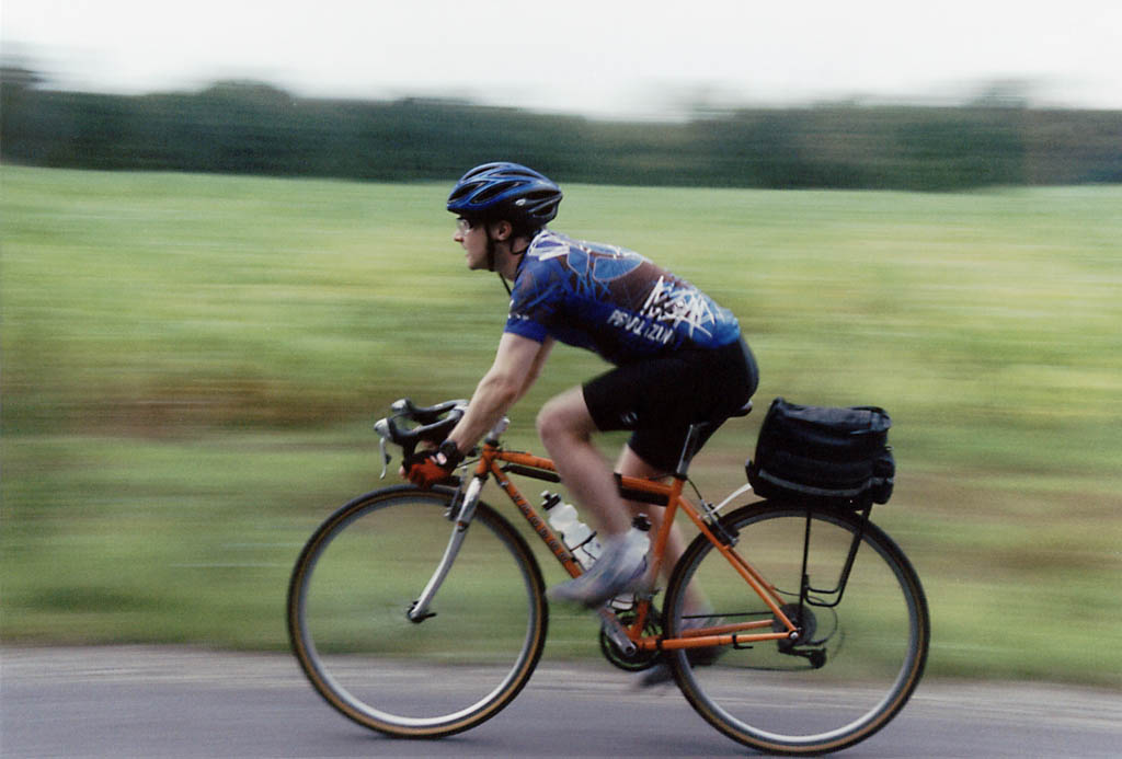 I really like this picture of Josh which I managed to get handholding the camera -- no tripod. (Category:  Biking)