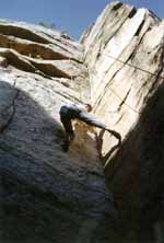 Climbing Golden Wall. (Category:  Rock Climbing)