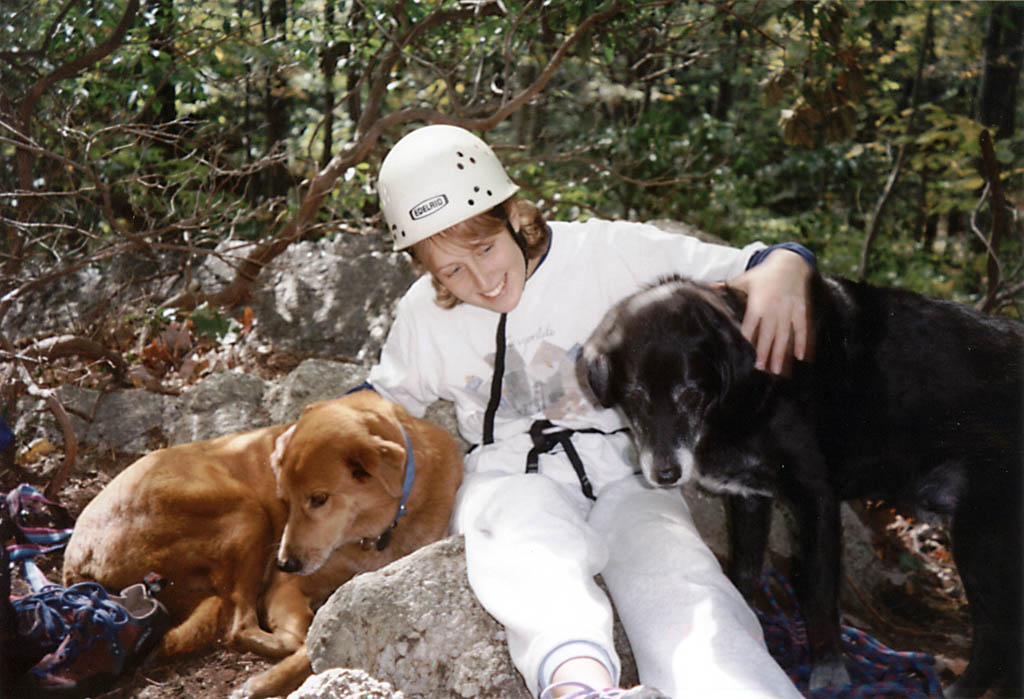 Sarah with Mandel and Lance. (Category:  Rock Climbing)