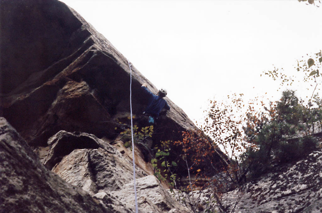 Climbing just right of Sheep's Roof. (Category:  Rock Climbing)