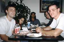 Will, Christine, Murtaza, Fred and me eating dinner after climbing. (Category:  Rock Climbing)