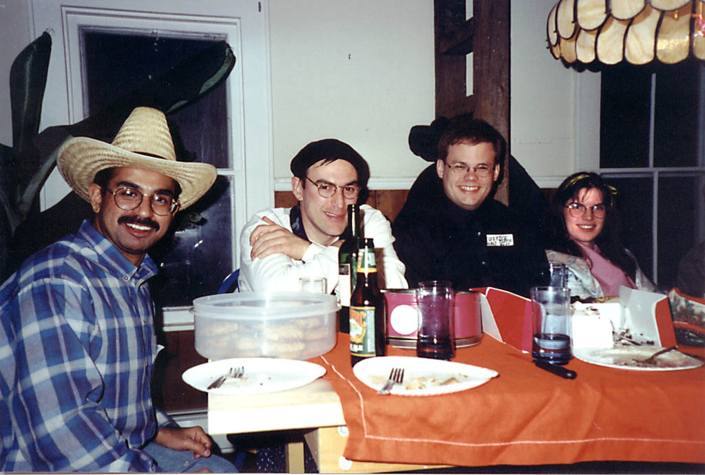 Rajesh (Tex), Frank (Marge), John (Eustace), Nicole (Phil) (Category:  Party)