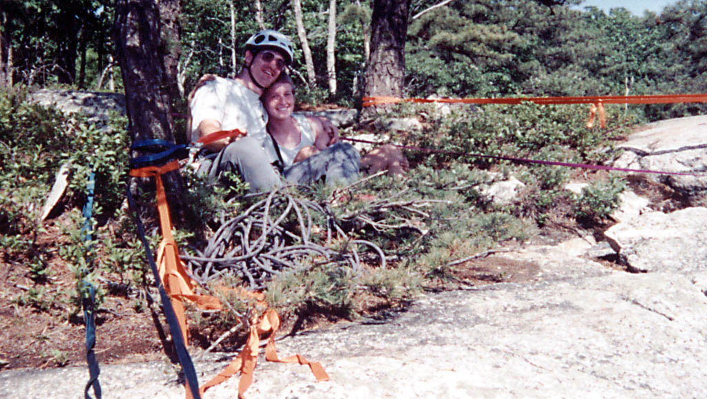 Thanking Sarah for the belay and her encouragement. (Category:  Rock Climbing)