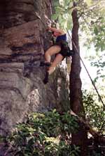 Liz climbing. (Category:  Rock Climbing)