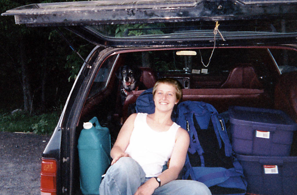 Happy Sarah at the end of an awesome weekend. (Category:  Rock Climbing)