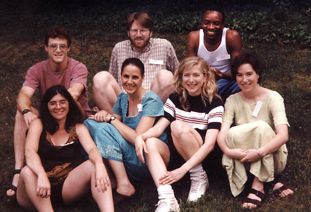 Goodbye party for Abbey and Scott.  Me, Scott, Hussein (Back Row); Rachel, Abby, Wendy, Meghan (Front Row) (Category:  Party)