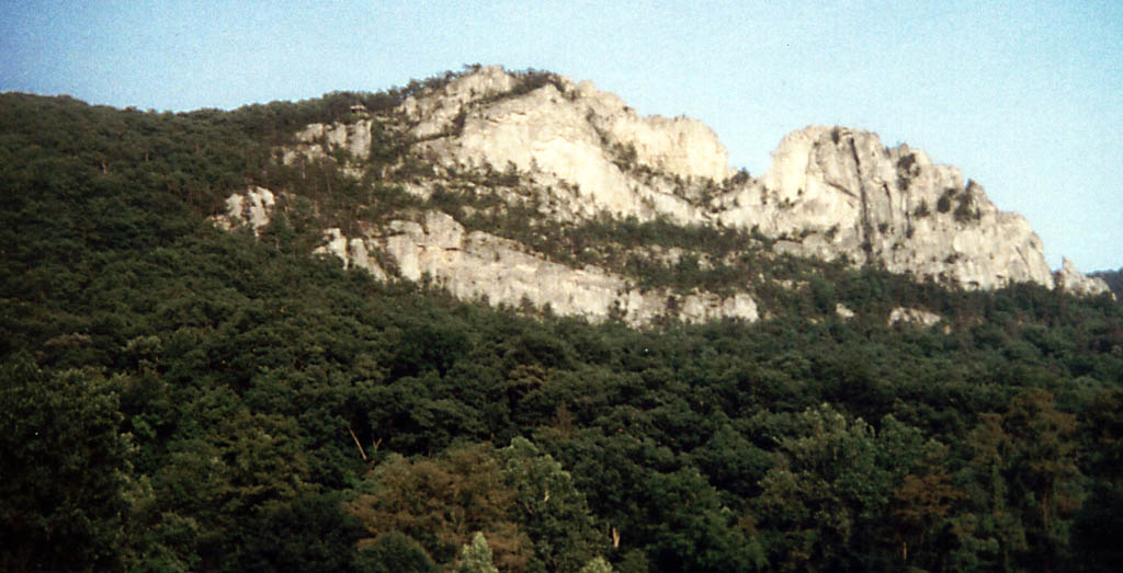 View of the south face of the cliffs. (Category:  Rock Climbing)