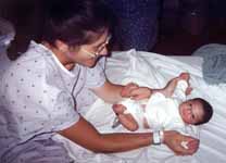 Rachel and Nassor on the day he was born. (Category:  Family)
