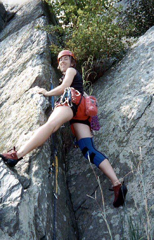 Tina leading some climb. (Category:  Rock Climbing)