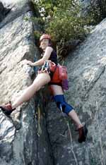 Tina leading some climb. (Category:  Rock Climbing)