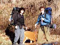 Marci and me with full packs. (Category:  Backpacking)