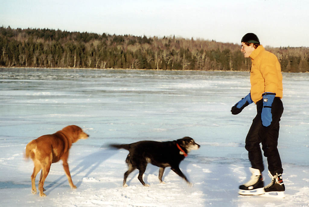 On the ice with Mandel and Lance. (Category:  Skiing)