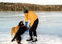 Skating with Lance and Mandel. (Category:  Skiing)