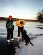 Marci and me skating with Lance. (Category:  Skiing)