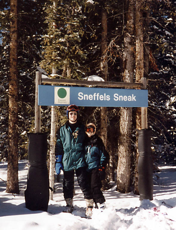 Me, Marci and The Sneff in front of Sneffels Sneak. (Category:  Skiing)