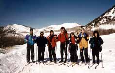 Dave, Danny, Jay, me, Sharon, Bob and Marci cross-country skiing. (Category:  Skiing)