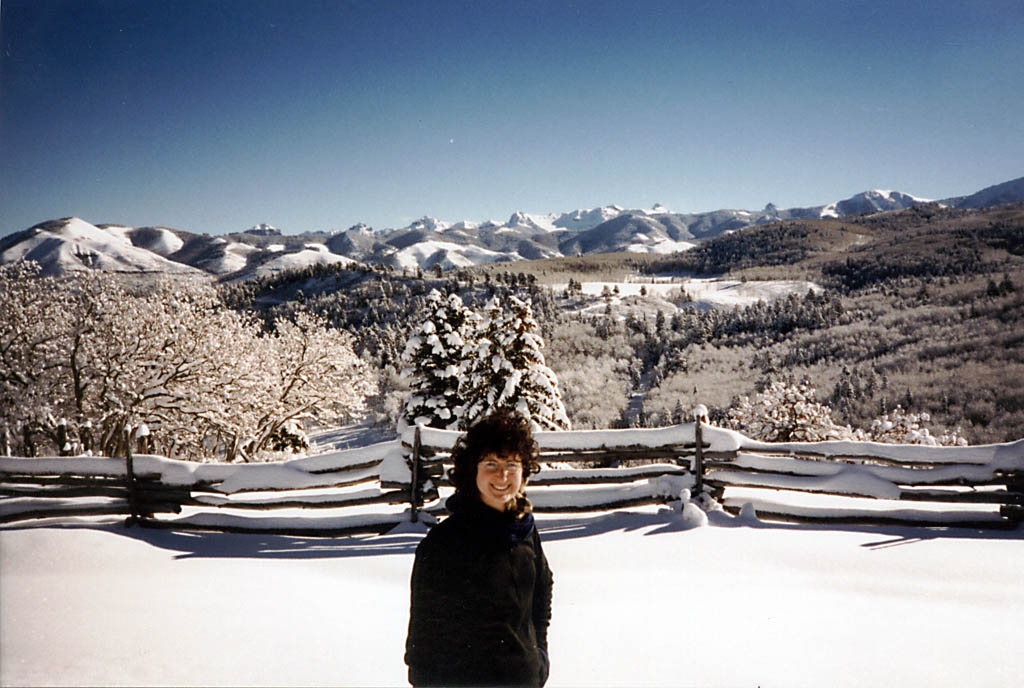 Marci and Sneff with a picture perfect background. (Category:  Skiing)