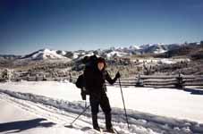 Marci and a nearly picture perfect background.  Can you find the Sneff? (Category:  Skiing)