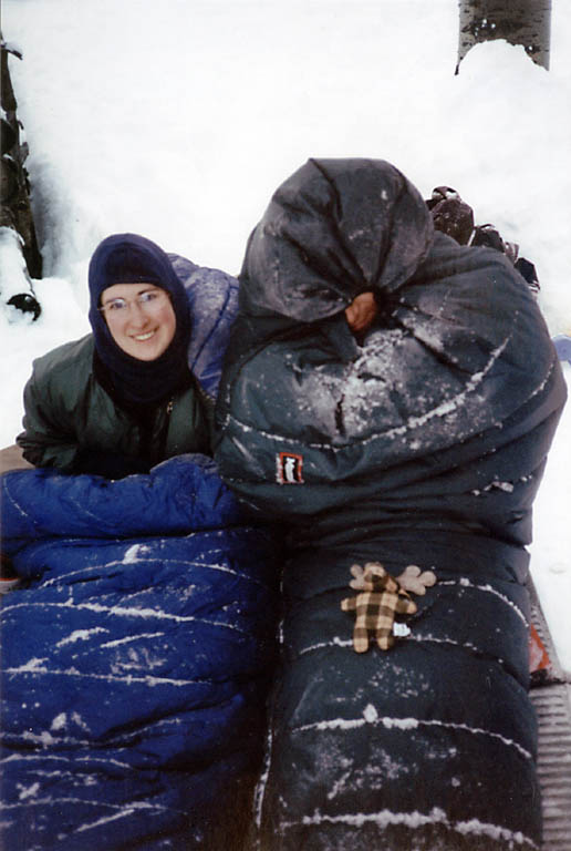 Marci, me and Sneff on a very cold morning. (Category:  Skiing)