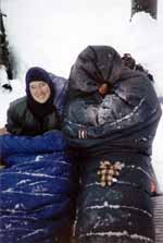 Marci, me and Sneff on a very cold morning. (Category:  Skiing)