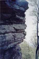 Rope hanging off The Battlefield, a fun 5.9 climb at the northern end of the cliff. (Category:  Rock Climbing)