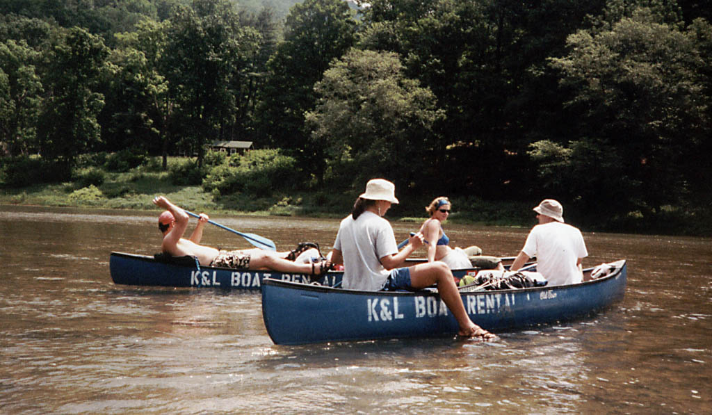 Lazy paddling down the river. (Category:  Paddling)