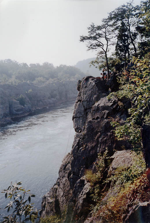 Climbers setting a toprope. (Category:  Rock Climbing)
