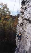 Climbing Black Crack on Toprope (Category:  Rock Climbing)