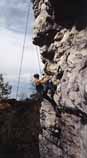 Climbing Black Crack on Toprope (Category:  Rock Climbing)