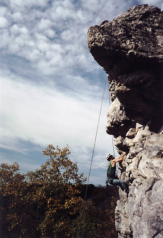 Climbing Black Crack on Toprope (Category:  Rock Climbing)