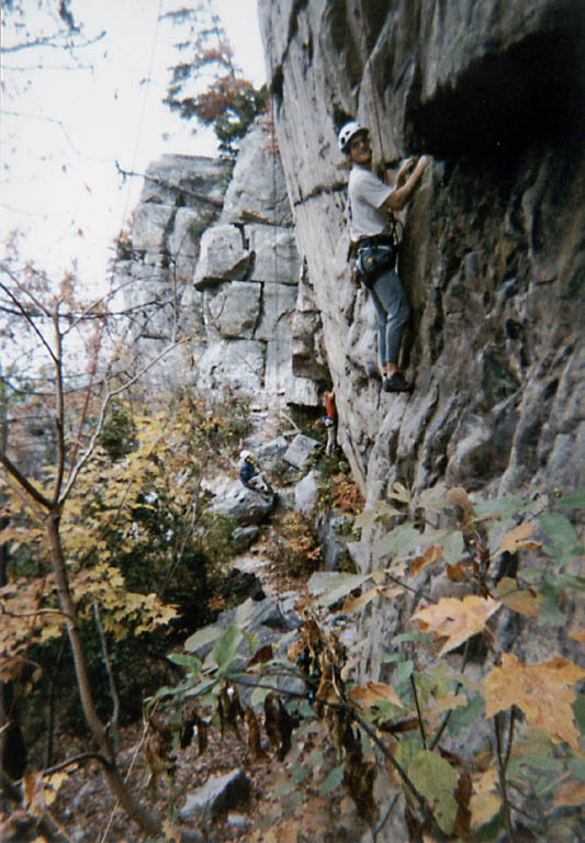 Climbing at Crescent Rocks. (Category:  Rock Climbing)