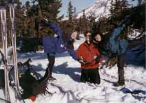 Performance art in the snow. (Category:  Skiing)