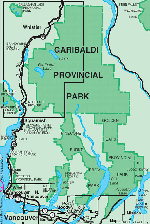 Locating Garibaldi with respect to BC. (Category:  Skiing)