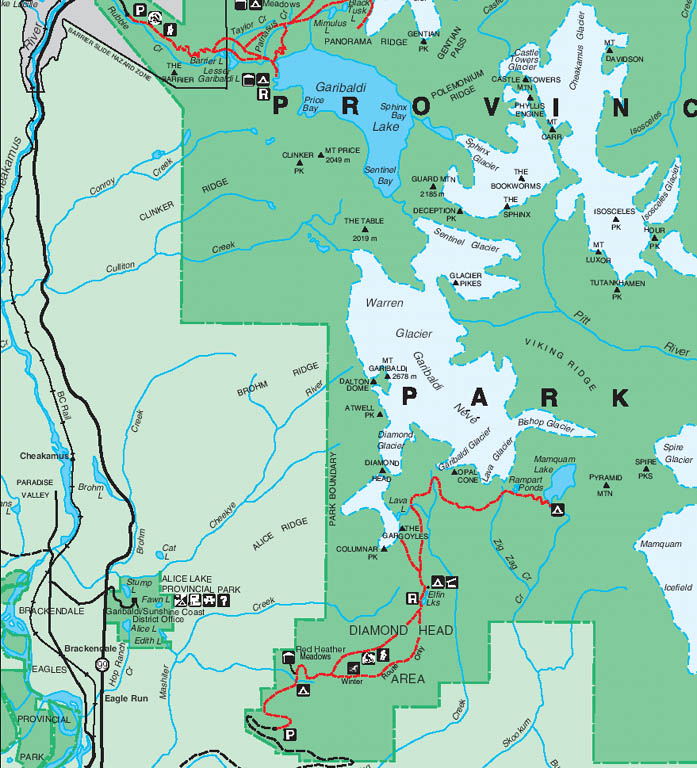 Garibaldi map. (Category:  Skiing)