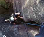 Elaina following a pitch. (Category:  Rock Climbing)