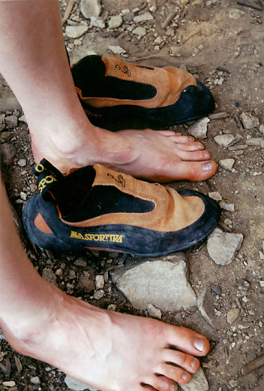 Orange Shoes = Orange Feet (Category:  Rock Climbing)