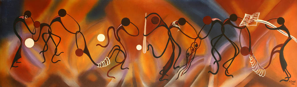 Solidarity Night, Hussein Saidi, Original Oil (Category:  Residence)