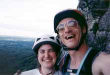 Lauren and me.  A series of photos taken just closer than the minimum focal distance of the camera. (Category:  Rock Climbing)