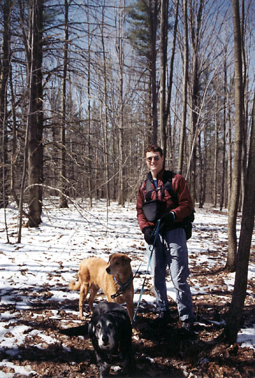 Me with Mandel and Lance.  Impressive amount of snow for late April. (Category:  Backpacking)