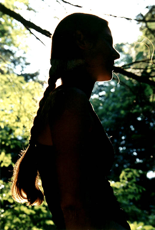 Meredith in silhouette. (Category:  Hiking)