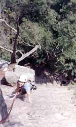 Lindsay following the second pitch of Maria. (Category:  Rock Climbing)