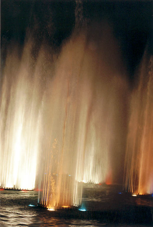 Ithaca College colored fountain. (Category:  Party)