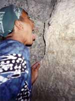 Gerry eating a bug. (Category:  Rock Climbing)