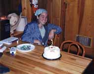 Celebrating Lindsay's 20th birthday at Jordan's cabin in the Catskills. (Category:  Rock Climbing)