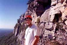 Enjoying a beautiful day climbing. (Category:  Rock Climbing)