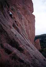 Lauren climbing Silver Spoon. (Category:  Rock Climbing)