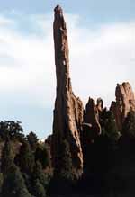 View of Montezuma's Tower from the north. Climb it before it falls over. (Category:  Rock Climbing)