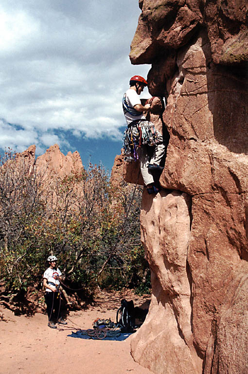 Starting the first pitch. (Category:  Rock Climbing)
