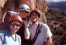 Amy, Lauren and me at the first belay. (Category:  Rock Climbing)
