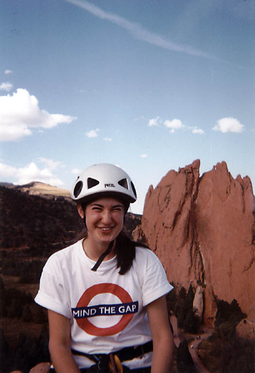 Lauren at the summit. (Category:  Rock Climbing)